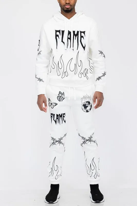 TEEK - Flame Hoodie Sweat Set