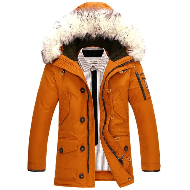 Uwback White Duck Down Jackets Men Fur Hooded Super Warm Winter Jackets Fashion Plus Size 4XL Outwear Coats Thick Parkas CAA223