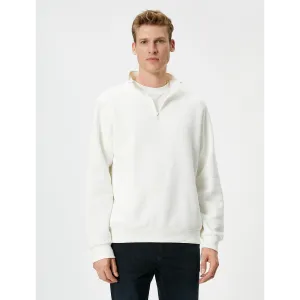 White Half Zip Sweatshirt