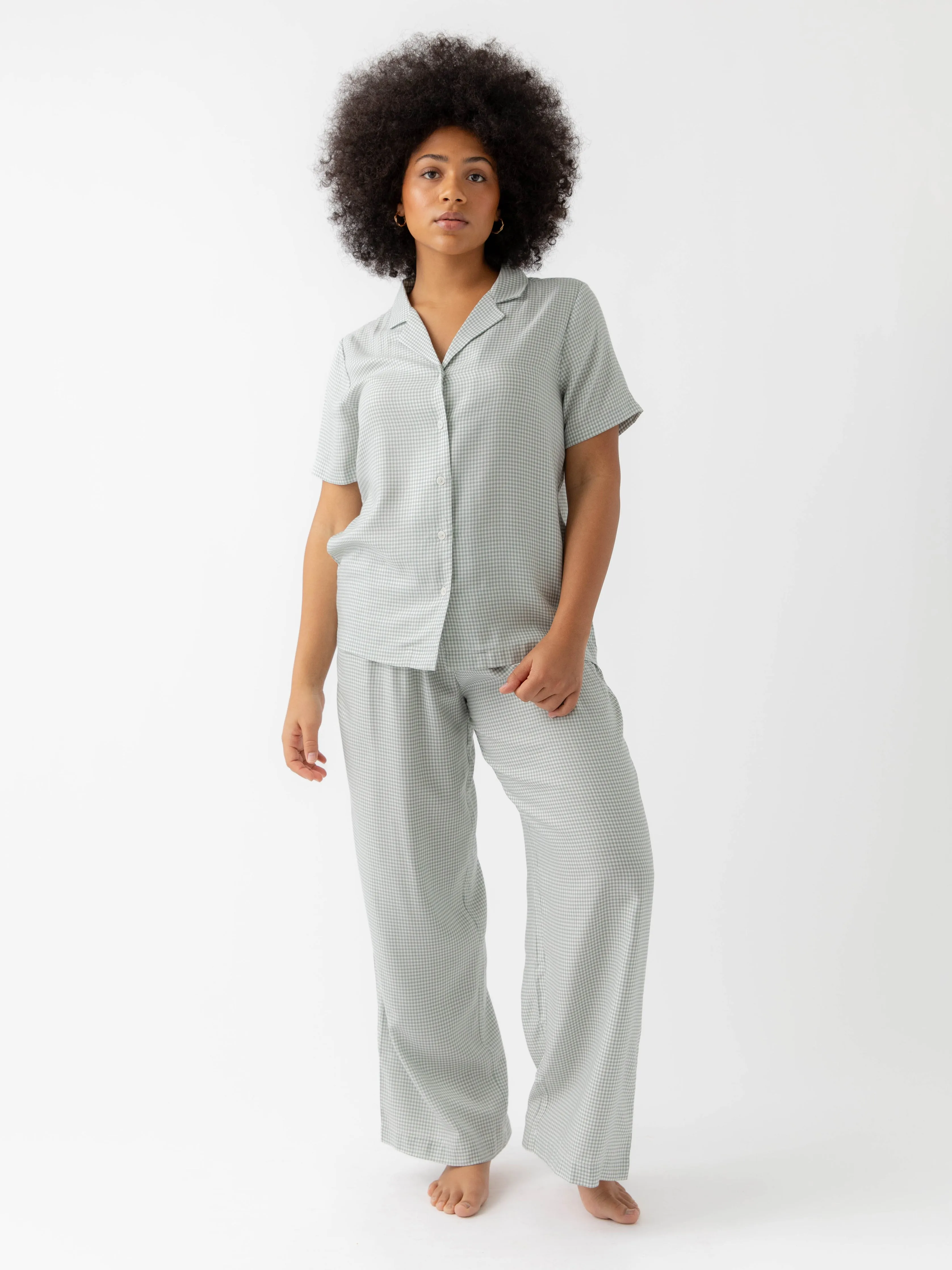 Women's Soft Woven Short Sleeve Pajama Top