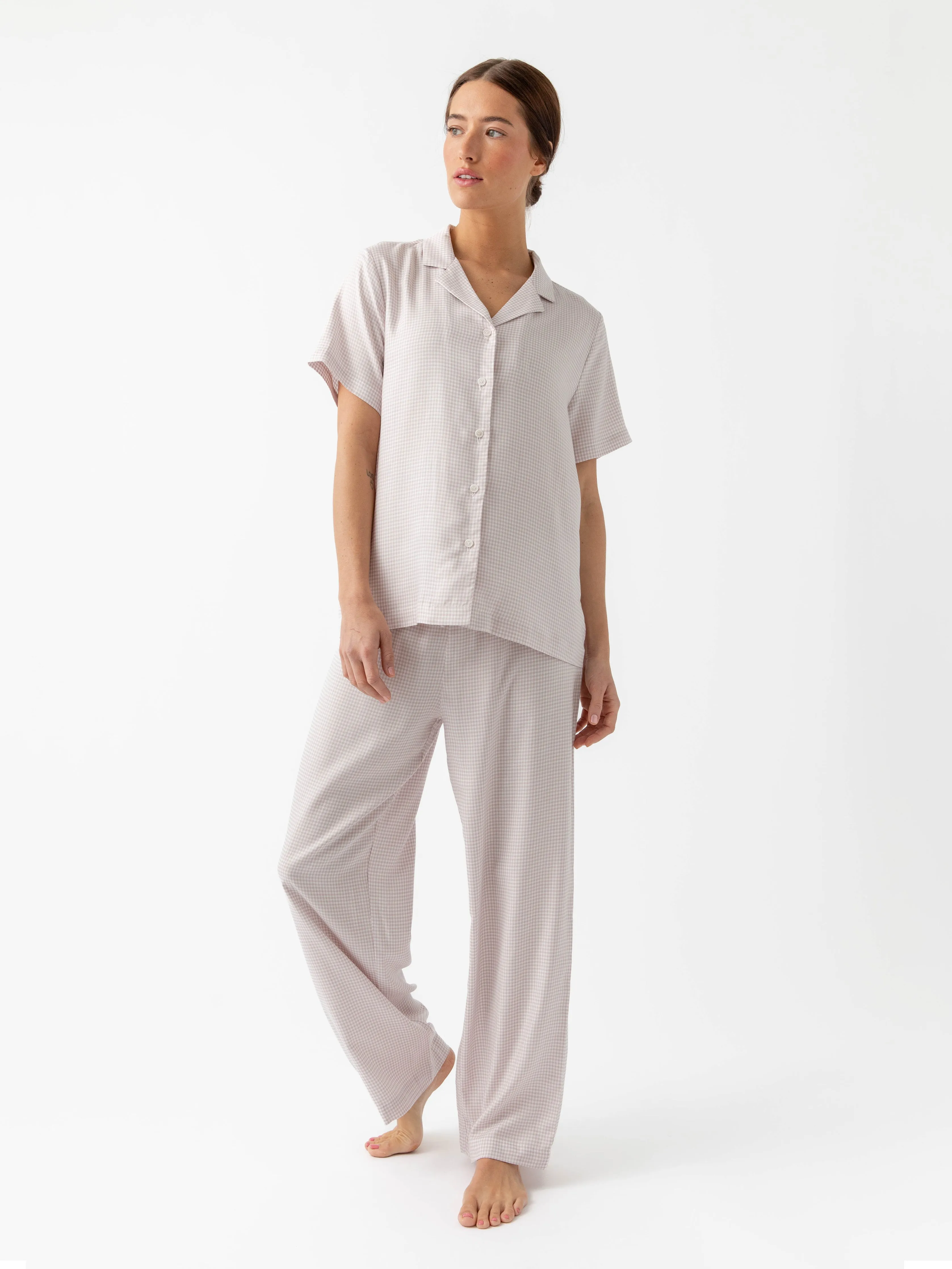 Women's Soft Woven Short Sleeve Pajama Top