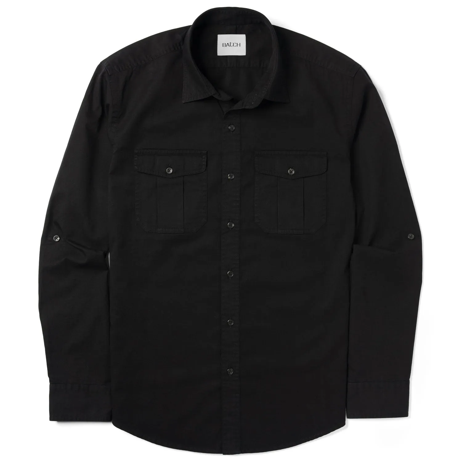 Work Utility Shirt – Black Cotton Twill